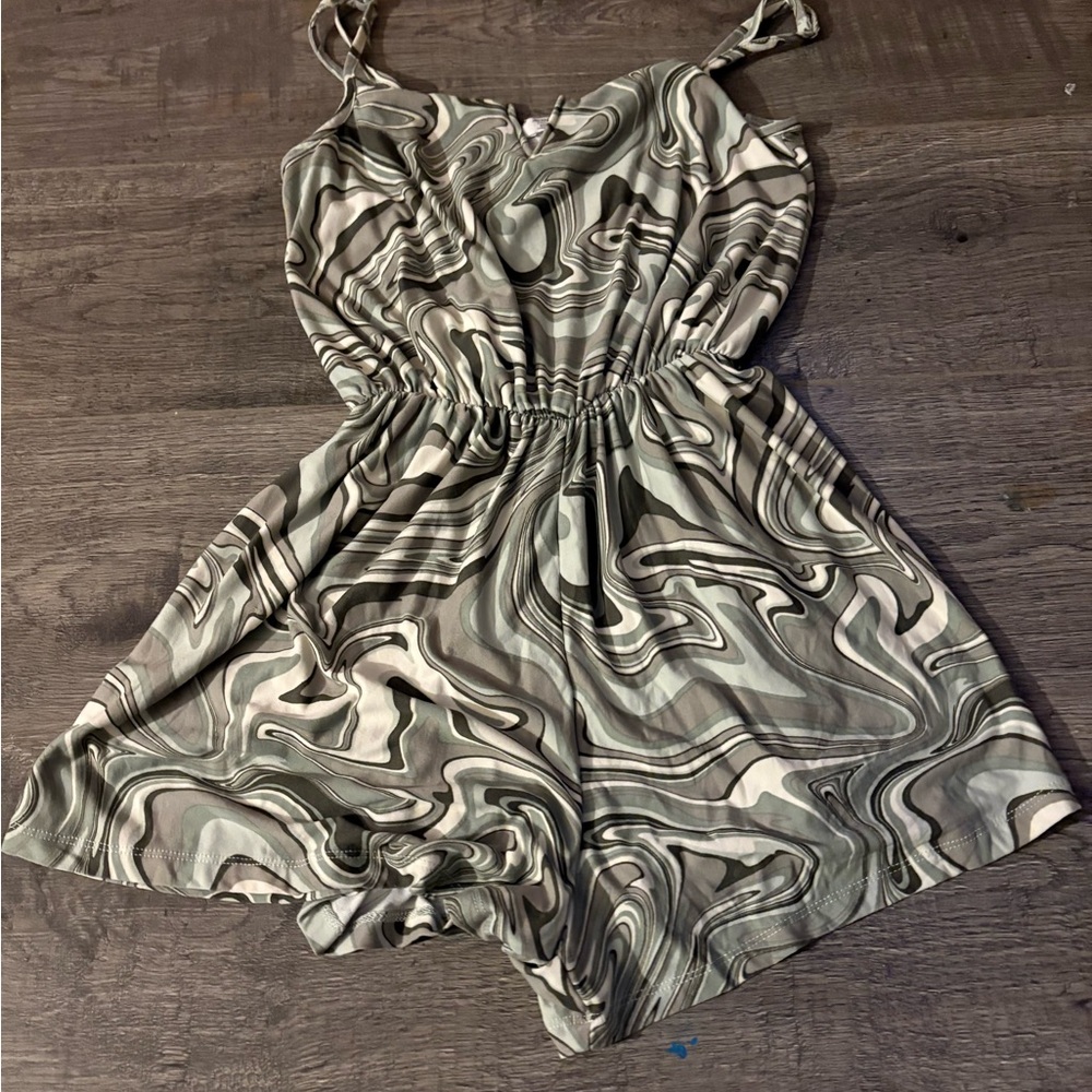 Swirl Patterned Romper